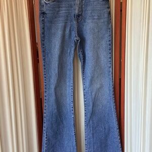Just Black Denim Jeans Bootcut Raw Hem High Rise Blue Jeans Sz 25